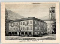 29022 Bobbio 1958 Künstlerkarte Hotel Kirche