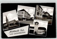 67735 W6751 Mehlbach , Pfalz - Kirche Glockenturm VW Käfer Schule
