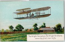 Gebrüder Wright mit ihrem Flugzeug Flugwesenpionier
