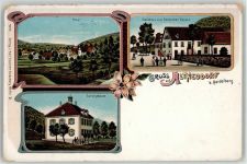 69250 W6917 Altneudorf Lithographie Schulgebäude Gasthaus zum Deutschen Kaiser