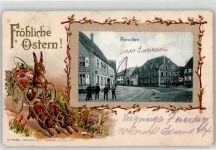 77871 W7592 Renchen Prägedruck 1912 Osterhase Hauptstrasse Gasthaus