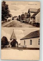 29348 W3106 Eschede Collage Marktstrasse Geschäftshaus W.Müller Kirche
