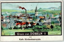 04720 O7300 Döbeln Werbe AK sign. Thallwitz Kirche katholischer Kirchenbauverein P.Kirsch Sammlung
