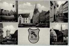 48231 W4410 Warendorf - Patrizierhäuser Markt Emsstraße Kriegergedächtniskapelle Laurentiuskirche