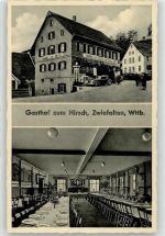 88529 W7942 Zwiefalten , Württ - Gasthaus Zum Hirsch Tankstelle