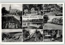 29646 W3045 Bispingen - Schwimmbad Kirche Bahnhofstraße Wacholderhof Bauernhaus Linde