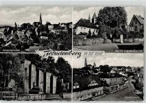 58730 W5758 Fröndenberg , Ruhr - Stiftskirche Kriegerdenkmal Marktplatz Geschäft