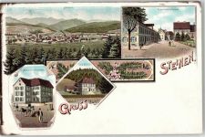 79585 W7853 Steinen , Kr Lörrach - Gasthaus zum Hirschen zur Sonne Villa Köchlin Rathaus Eisenbahnstraße