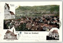 79539 W7850 Brombach , Kr Lörrach 1901 - Ev. Kirche Kath. Kirche Schloss Grossmann