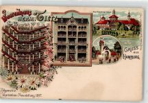 Allgemeine Gartenbau-Ausstellung 1897 Warenhaus Tietz, Herm. Judaika Lithographie