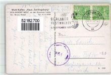 10115 W1000 Zehlendorf - Cafe Haus Zwillingsburg Innenansicht An der Krummen Lanke Bruno Hiekel Sonderstempel Berliner Festwochen 1951