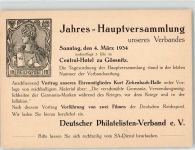 04639 O7422 Gößnitz , Thür KEINE AK Jahreshauptversammlung Philatelistenverband 1934