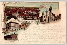 89522 W7928 Giengen an der Brenz 1898 - Realschule Fruchthalle Marktplatz Stadtkirche