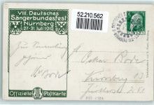 W8500 Nürnberg sign. Bankel 8. Sängerbundesfest + SST - Germane Sängerfest AK Privatganzsache 1912 Lithographie / Künstlerkarte