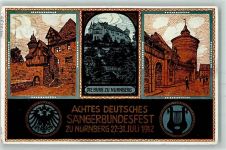 W8500 Nürnberg VIII Sängerbundesfest AK Privatganzsache 1912 Künstlerkarte