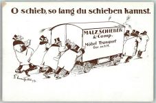 Malz und Schieber Möbeltransport AK Antisemitismus 1917 Künstlerkarte