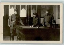 Soldatenleben WK I AK Billard Foto AK