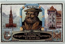W8500 Nürnberg VIII Sängerbundesfest sign. Schmidt AK Privatganzsache 1912 Künstlerkarte