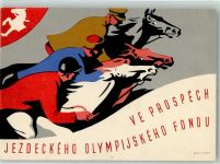 Pardubice Military Pardubice-Zavodiste Malodohodove Jezdecke hry a Military Hindernisreiten 1937 Sonderstempel