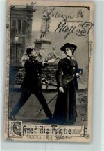 Ehret die Frauen - Polizei AK Frauenbewegung Foto AK