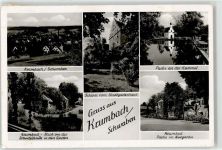 86381 W8908 Krumbach Schwaben - Schloss Stadtgartenhaus Garten an der Wandelhalle Krumbad