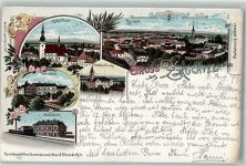 Suchdol nad Odrou Zauchtel 1899 Lithographie Kath. Kirche Protest. Kirche Volksschule Nordbahnhof