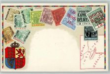 Briefmarkenabbildungen auf AK