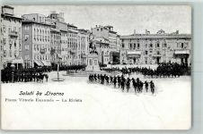 57100 Livorno - Piazza Vittorio Emanuele La Rivista Fahrrad Pferde Denkmal