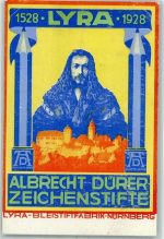 W8500 Nürnberg Lyra Albrecht Dürer Bleistifte AK Werbung Büromaterial 1928