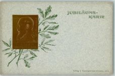Jubiläumskarte Großherzog Friedrich AK Adel Baden Prägedruck