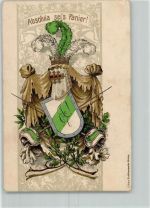 W8700 Würzburg Studentenwappen Lithographie