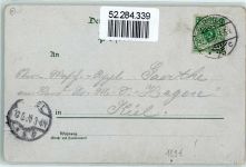 O1193 Treptow Berliner Gewerbeausstellung 1896 Wappen Engel Nixe Fisch Dampfschiff Schwarz-Weiß-Rot Segelboot Kanu Gebäude für Fischerei und Sport Gebäude Nahrungs- und Genussmittel Gewerbeausstellung 1896