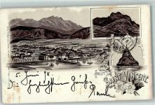 Lithographie Salut de Saint Vincent Steg Schiff Boot Berge
