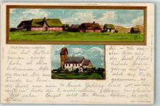 25980 W2280 Rantum Sylt 1900 Lithographie / Künstlerkarte Keitum sign Biese