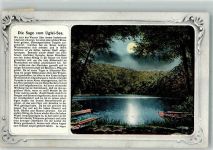 23701 W2420 Eutin-Sielbeck Lithographie Die Sage vom Uglei See Gasthaus Mond Mondnacht Ukleisee Ruderboot Bank