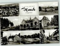 53804 W5203 Much Foto AK Kirche Schwimmbad Burg Overbach