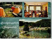 67705 W6750 Trippstadt Foto AK Schwimmbad Campingplatz Sägmühle