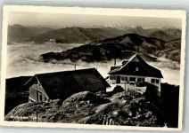 Gruttenhütte 1939 Foto AK Berghütte über den Wolken mit dem Großvenediger Hüttenstempel
