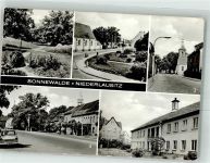 03249 O7983 Sonnewalde Foto AK Niederlausitz Schlosspark Marktplatz Auto Trabant