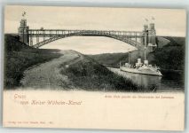 24161 W2303 Levensau - Kaiser-Wilhelm-Kanal mit Hochbrücke Levensau und Aviso Hela