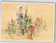 Zwei Winzerinnen bei der Weinlese Verlag Carl Warnecke Nr. 1166 Wein Künstlerkarte