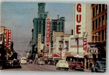 Vancouver Foto AK Omnibus Auto Werbung Granville Street Luftpost