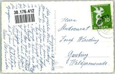 W8172 Lenggries Brauneckgipfel m. Blick ins Isartal Gipfelkreuz Foto AK