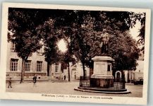 45300 Pithiviers Foto AK Denkmal Poisson Schule