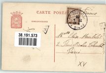 Mons 1908 Foto AK Rathaus Justizgebäude Briefmarke Bildseite