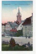 Langensalza i. Thür. Partie an der Mühlhauser-Straße mit Bergkirche ungelaufen Top Erhaltung.