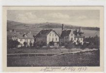 einigen Häusern von Bad Oppelsdorf - Opolno Zdrój / Kreis Görlitz - Zgorzelec gelaufen 1927. Leichte Stempelspuren, sonst gut erhalten