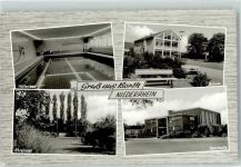 47495 W4134 Borth , Niederrhein - Hallenbad Schule Ehrenmal Sporthalle