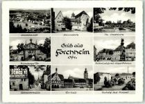 91301 W8550 Forchheim , Oberfr - Rathaus Kammerermühle Nürnberger Tor Stadtpark Kriegerbrunnen