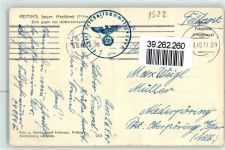86971 W8922 Peiting - Blick gegen die Alpen Kirche WK II Stempel Wettersteingebirge